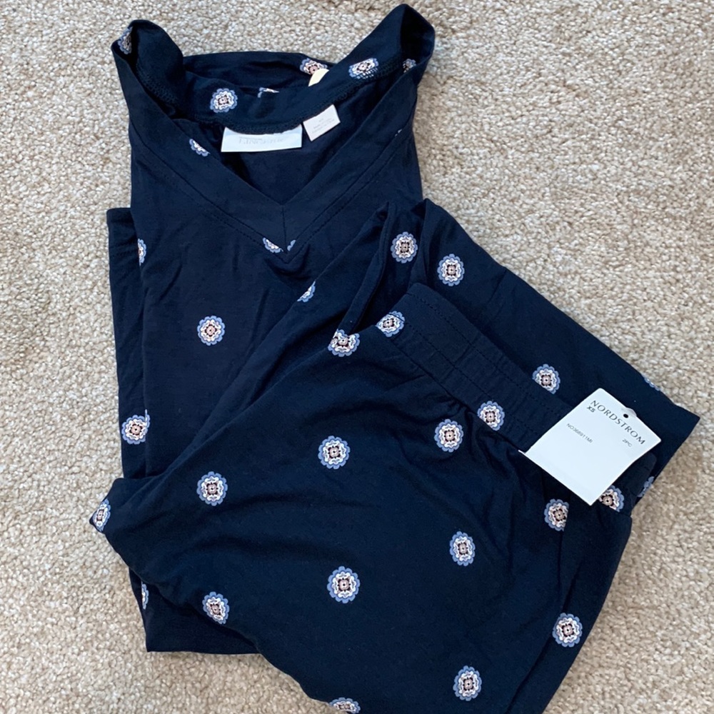 NWT womens Nordstrom brand long sleeve top and pajama pants (tapered leg)
